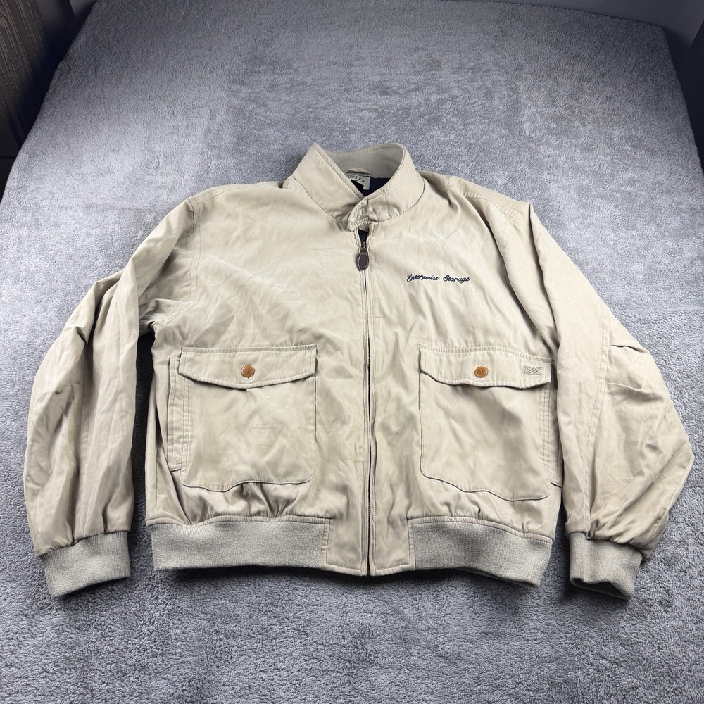 Cutter & Buck Full Zip Lined Jacket Mens Large Tan Branded Enterprise Storage